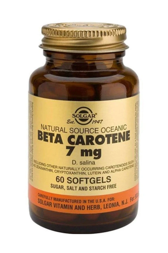 Solgar Beta Carotene 7 Mg 60 Kapsül