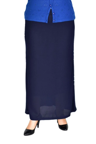 Kadın Lastikli Puntalı Dar Etek Waffle - Resim 3