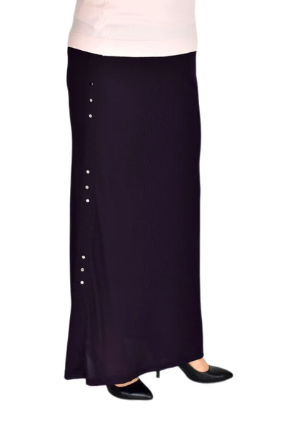 Kadın Lastikli Puntalı Dar Etek Waffle - Resim 10