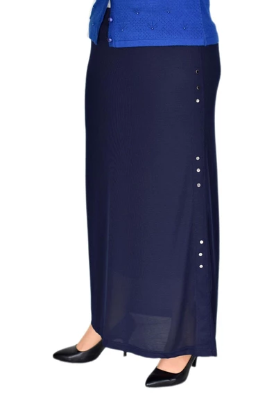 Kadın Lastikli Puntalı Dar Etek Waffle - Resim 6