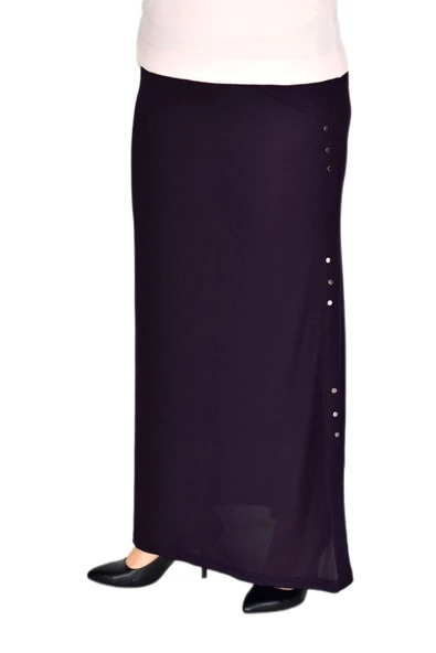 Kadın Lastikli Puntalı Dar Etek Waffle - Resim 7