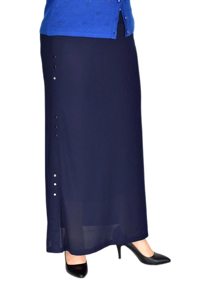 Kadın Lastikli Puntalı Dar Etek Waffle - Resim 9