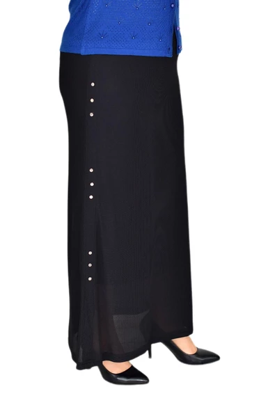 Kadın Lastikli Puntalı Dar Etek Waffle - Resim 8