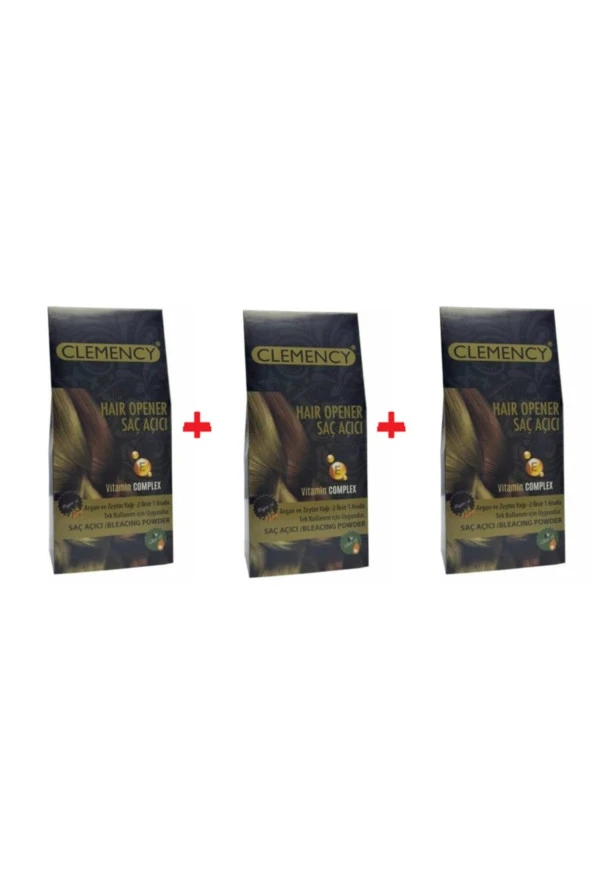 Clemency Bitkisel İçerikli Saç Açıcı Set  30 gr Toz Açıcı Orıal 60 ml 40 Volum Oksidan X 3 Adet