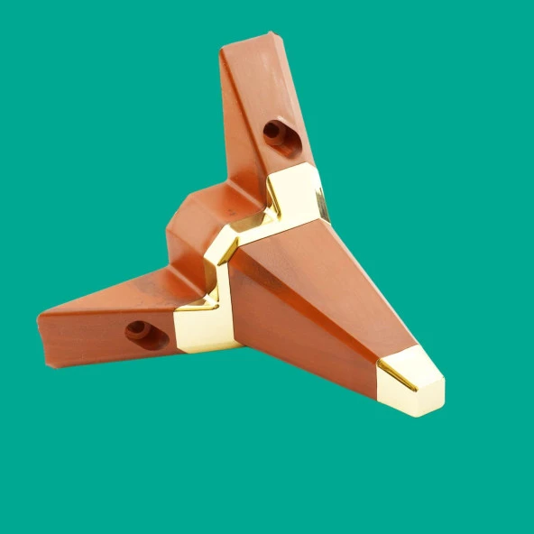 Mobilya Kanepe Çekyat Sehpa TV Ünitesi Koltuk Ayağı Baza Ayak Köşe 14 cm Ceviz Altın - Resim 3