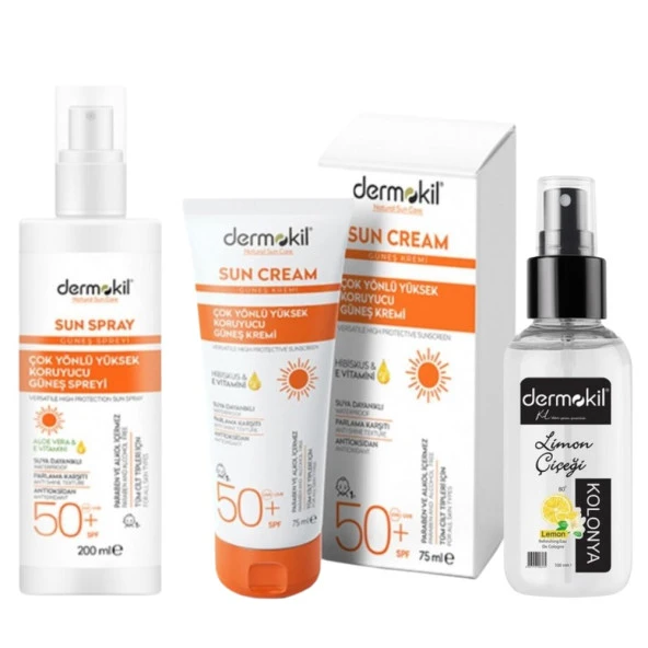 Dermokil Sun Sprey Çok Yönlü Yüksek Koruyucu Güneş Spreyi 50 Spf 200 ml+Çok Yönlü Yüksek Koruyucu Gü