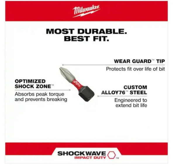 Milwaukee Bits Yıldız Uç Vidalama Matkap Ucu Ph2 x 25mm -5 Adet - 2