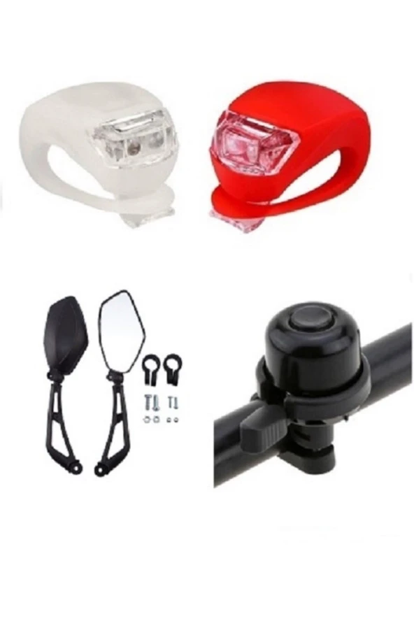 Bisiklet 3 Lü Aksesuar Seti ( Ayna,silikon Işık,zil)