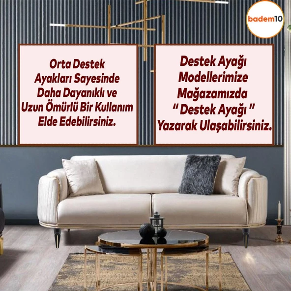 Nota Lüks Mobilya Kanepe Sehpa Tv Ünitesi Koltuk Ayağı Baza Ayakları Siyah Sarı Altın 16 Cm - Resim 7