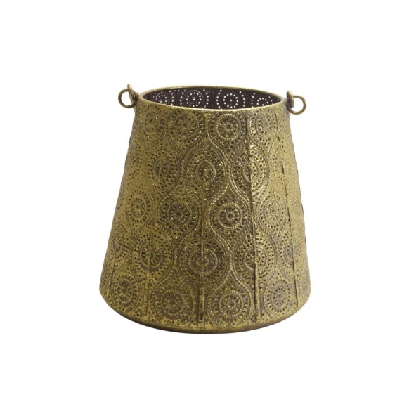 T.Concept Dekoratif Parlak Simli Eskitme Metal Mumluk Gold - 4