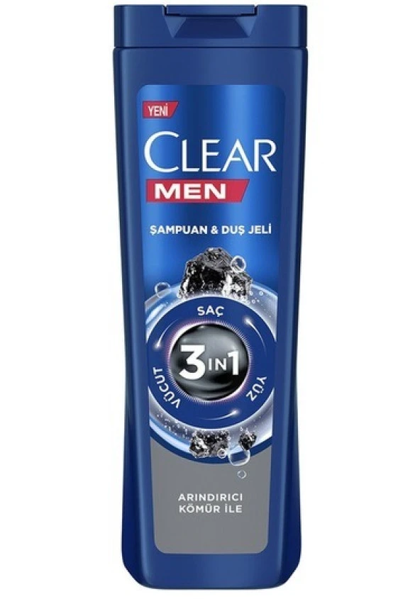 Clear Men Şampuan Duş Jeli Arındırıcı Kömür 350 ml