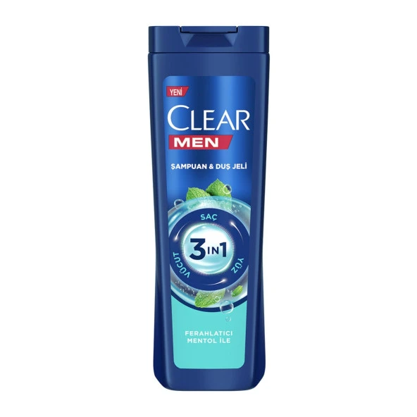 Clear Men Şampuan Duş Jeli Ferahlatıcı Mentol 350 ml