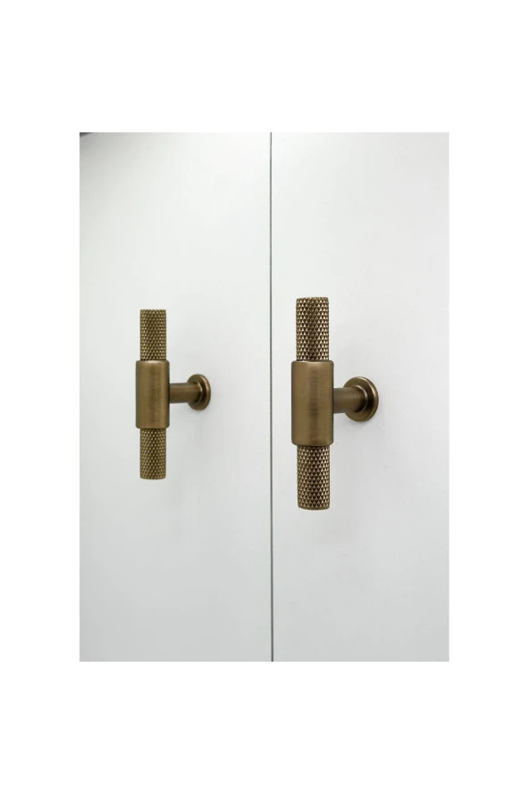 Handles Kulp Mobilya Dolap Mutfak Çekmece Kulpu 158 Mat Antik Sarı Düğme 10 Adet - Resim 2