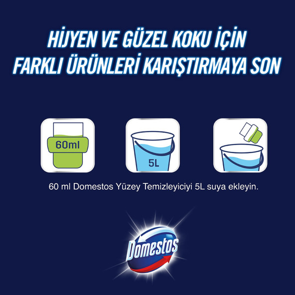 Domestos Yüzey Temizleyici Okyanus Maksimum Hijyen Tüm Yüzeyler İçin 1500 ML x 3 Adet - 7