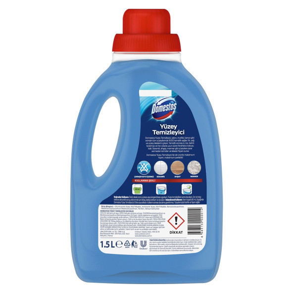 Domestos Yüzey Temizleyici Okyanus Maksimum Hijyen Tüm Yüzeyler İçin 1500 ML x 3 Adet - 9