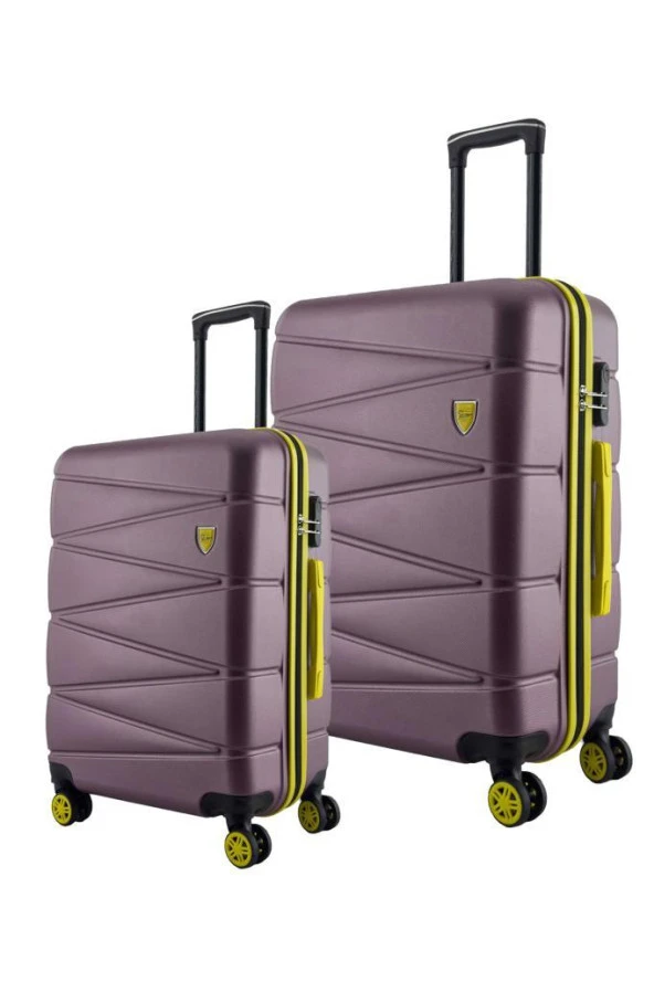 Louisiana Polo Büyük Ve Kabin Boy 2'li Valiz Seti 4x2 Teker Rose 1164