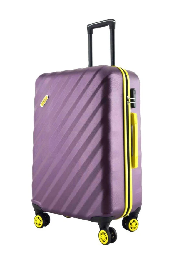 Louisiana Polo Büyük Boy Valiz 4x2 Teker Mor 1165