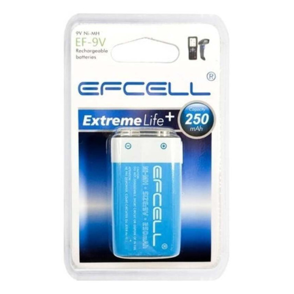 9V Şarjedilebilir PİL 9V 250 mAh Ef-9V Sarjlı Pil Rechargeable battaries 9V Ni-MH pil