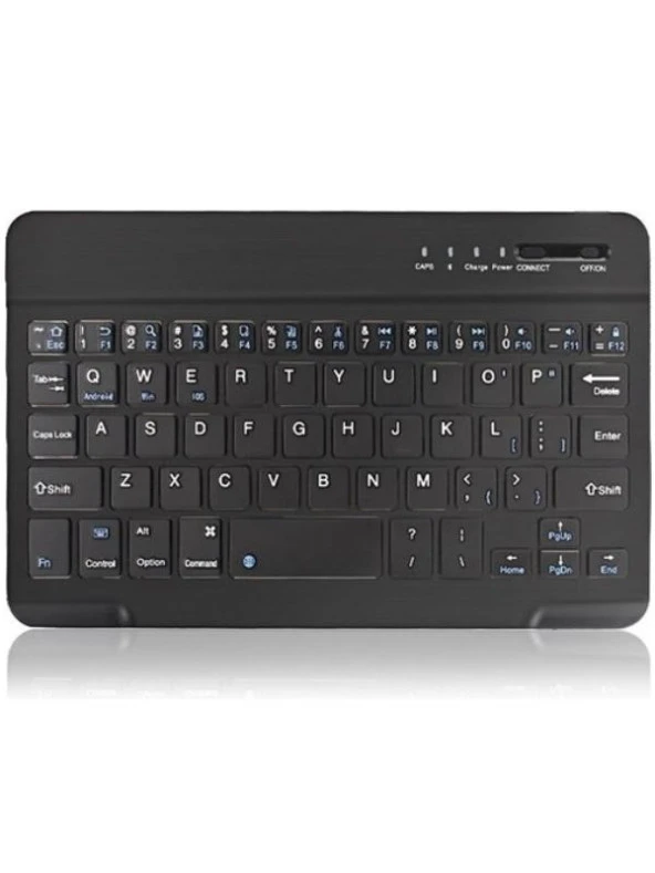 Wenn Tab 7" Uyumlu Kablosuz Bluetooth Şarj Edilebilir Mini Q Klavye - Siyah