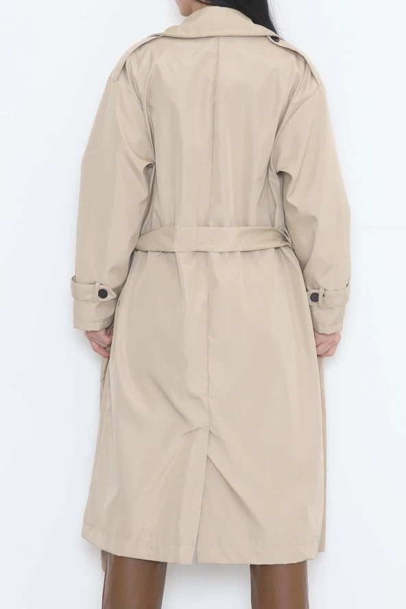 Kemerli Trençkot Vizon - 11613.683. - 8