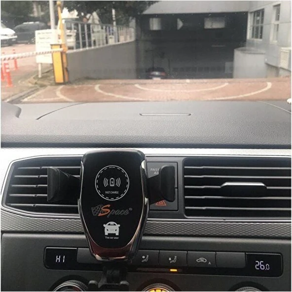 Space Kablosuz Şarjlı Telefon Tutacağı Beyaz / Syte159 ürün görseli 1