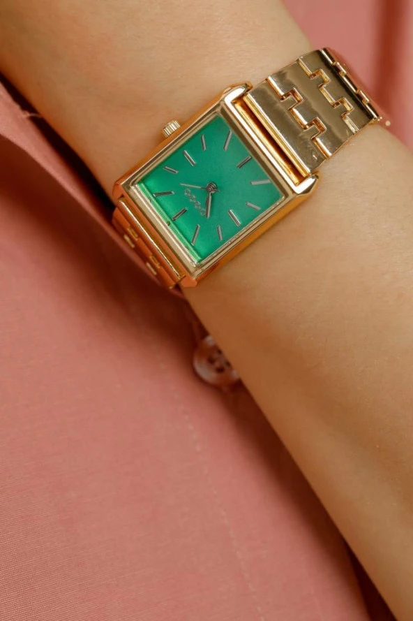 Maria Yeşil Kadran Gold Kordon Kadın Kol Saat - 4