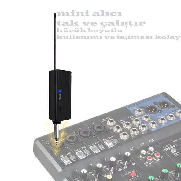 TechTic Vhf Kablosuz Mikrofon Profosyonel Cami Okul Otobüs Sunum Düğün Alıcılı El Mikrofonu Karaoke - 10