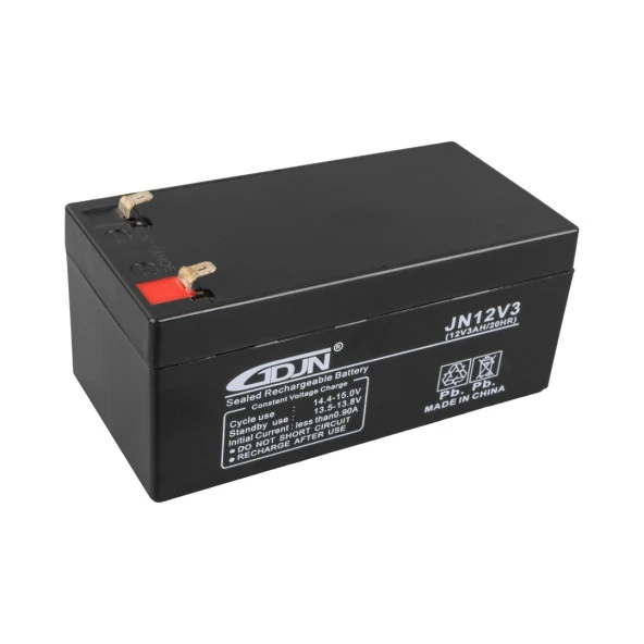 Gdjn 12 Volt 3 Amper Kuru Akü 134x66x60 Mm Yeni Tarihli Taze Akü 12V-3A