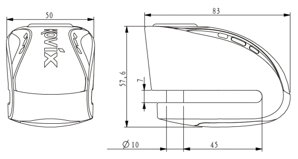 KOVIX KNX10-FG 10MM ALARMLI DİSK KİLİT YEŞİL - Resim 2