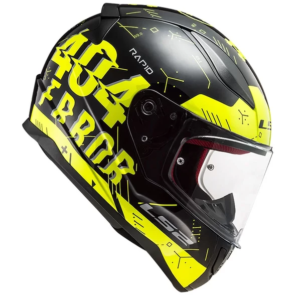 LS2 RAPID PLAYER NEON SARI-SİYAH KASK - 2