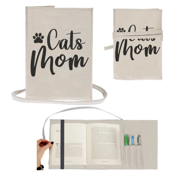 Cats Mom Nakışlı Kitap - Tablet - Ebook Çantası / Kılıfı