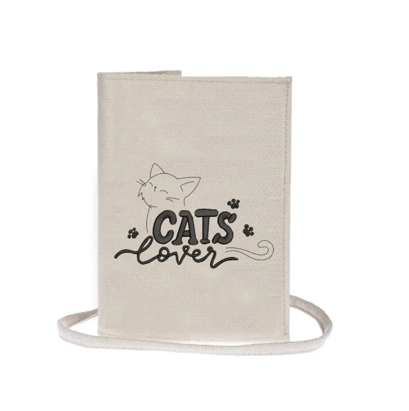 Cats Lover Nakışlı Kitap - Tablet - Ebook Çantası / Kılıfı - 2