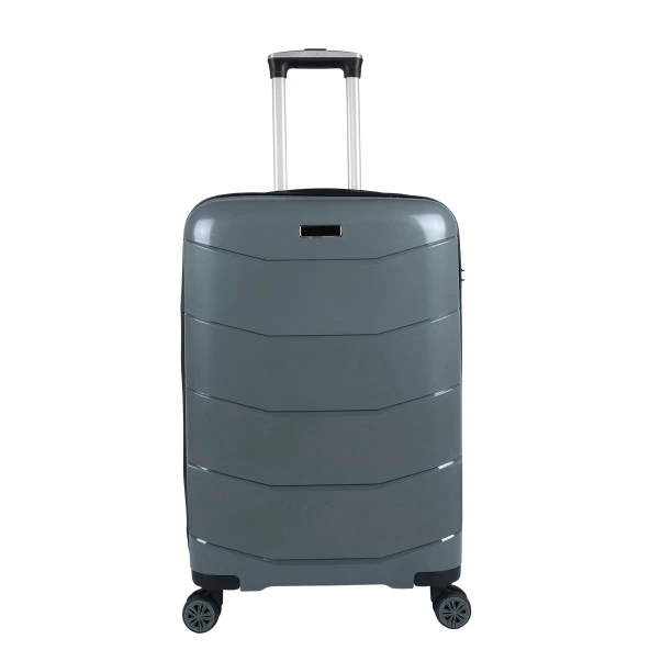 Bagacar Ultra Hafif Kırılmaz Silikon 3lü Set Valiz Gri+ETİKET HEDİYELİ! - 3