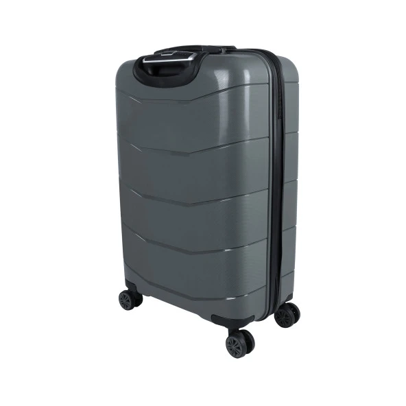 Bagacar Ultra Hafif Kırılmaz Silikon 3lü Set Valiz Gri+ETİKET HEDİYELİ! - 4