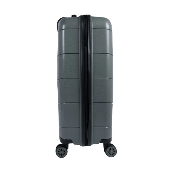 Bagacar Ultra Hafif Kırılmaz Silikon Kabin Boy Valiz Gri+ETİKET HEDİYELİ! - Resim 3