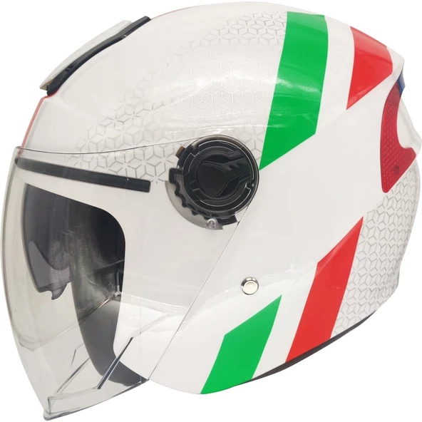 RSV 618 Güneş Vizörlü Açık Kask (İtaly Desen)