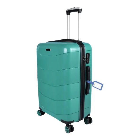 Bagacar Ultra Hafif Kırılmaz Silikon 3lü Set Valiz Yeşil+ETİKET HEDİYELİ! - 2