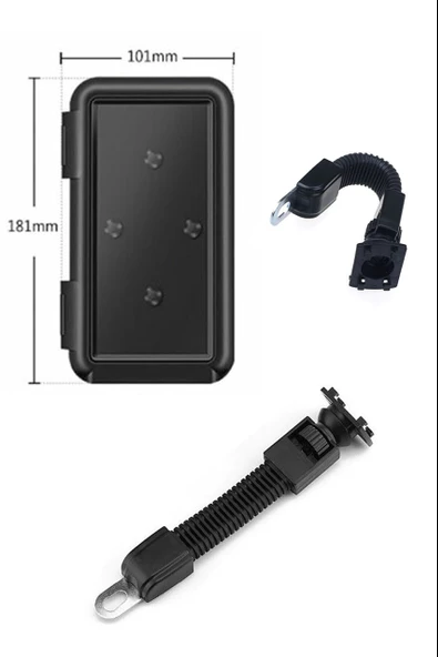 Suporte Motosiklet Telefon Tutucu Kapalı Model ( 4,7 - 6,8 inches ) AYNA BAGLANTILI - 2