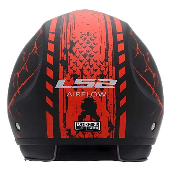 LS2 AIRFLOW SNAKE MAT SİYAH-KIRMIZI KASK - 2