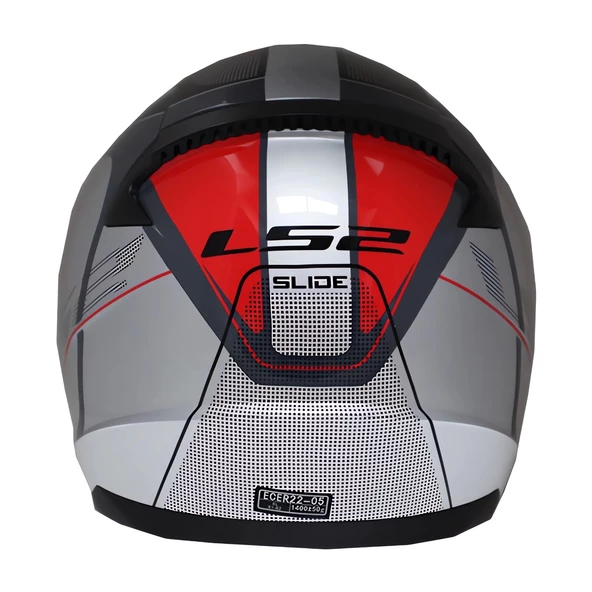 LS2 RAPID SLIDE BEYAZ-SİYAH-KIRMIZI KASK - Resim 2