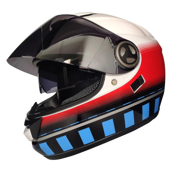 Free- M 913 Tesseract Güneş Vizörlü Kapalı Kask Siyah Camlı - 4