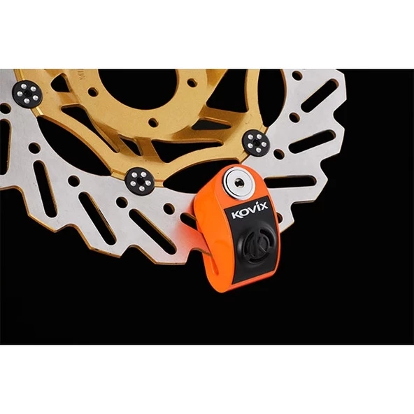 KOVIX KD6-FO ALARMLI DİSK KİLİT TURUNCU - Resim 4