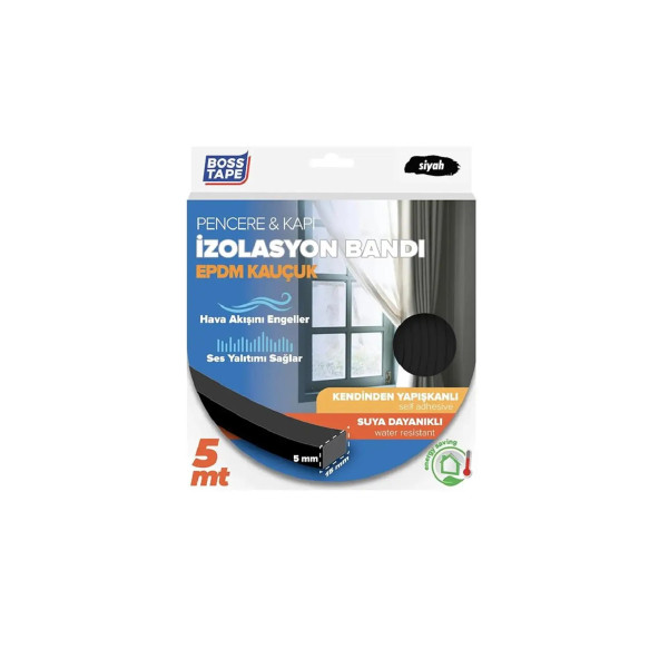 Bosstape Epdm Pencere İzolasyon Siyah 15MMX5MT