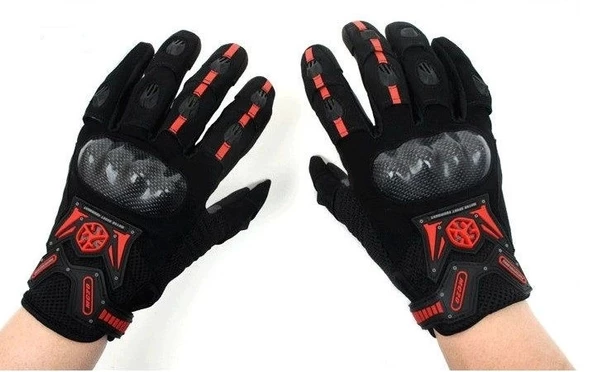 SCOYCO MC20 CARBON ELDİVEN KIRMIZI - Resim 2