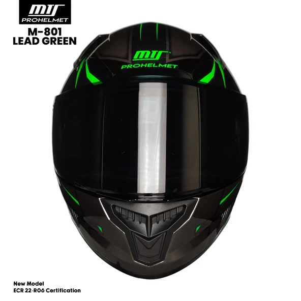 MTS M-801-SNAKE LEAD GREEN GÜNEŞ VİZÖRLÜ KASK (SİYAH CAMLI) - 2