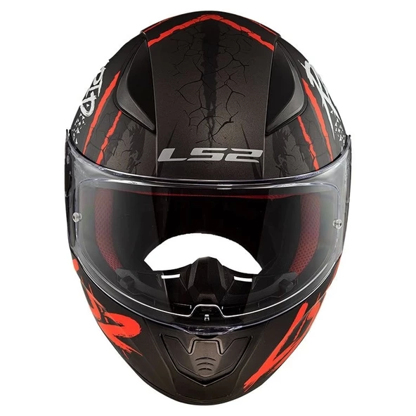 LS2 RAPID RAVEN MAT SİYAH-BEYAZ-KIRMIZI KASK - 3