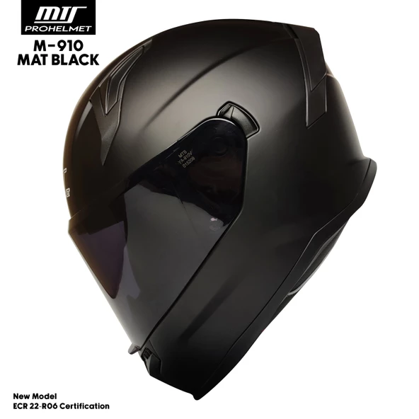 MTS M-910 MAT SİYAH GÜNEŞ VİZÖRLÜ KASK (SİYAH CAMLI) - 3