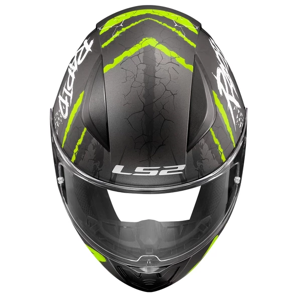 LS2 RAPID 2 RAVEN MAT SİYAH-GRİ-NEON SARI KASK - 3