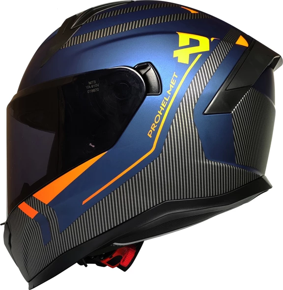 MTS M-910 BLUE GÜNEŞ VİZÖRLÜ KASK (SİYAH CAMLI)