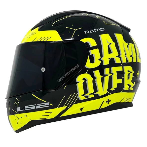 LS2 RAPID PLAYER SARI KASK (SİYAH+ŞEFFAF CAM)